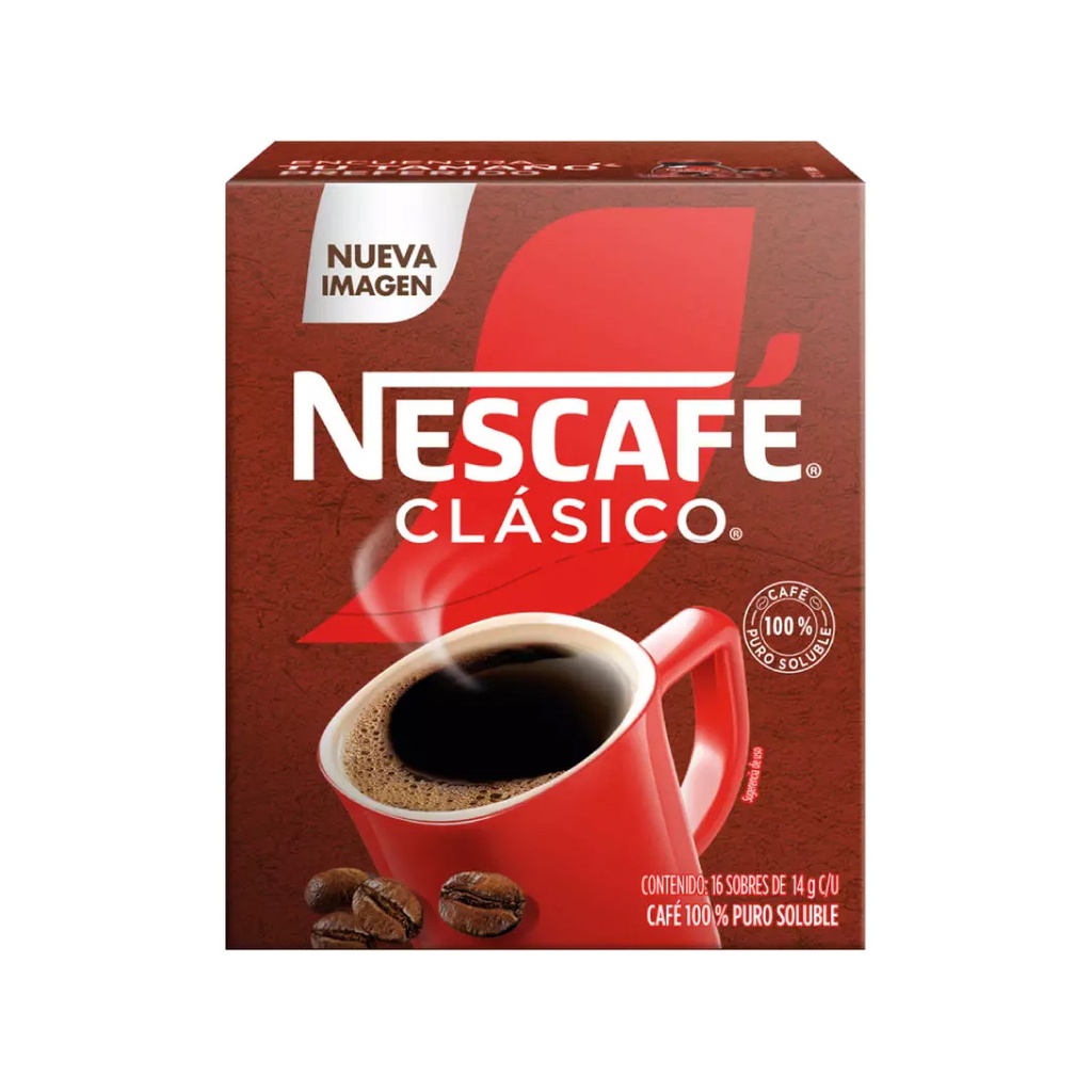 NESCAFE CLASICO C/16 SOBRES 14 GR