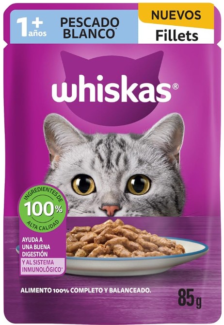 WHISKAS POUCH PESCADO BLANCO 85 GR